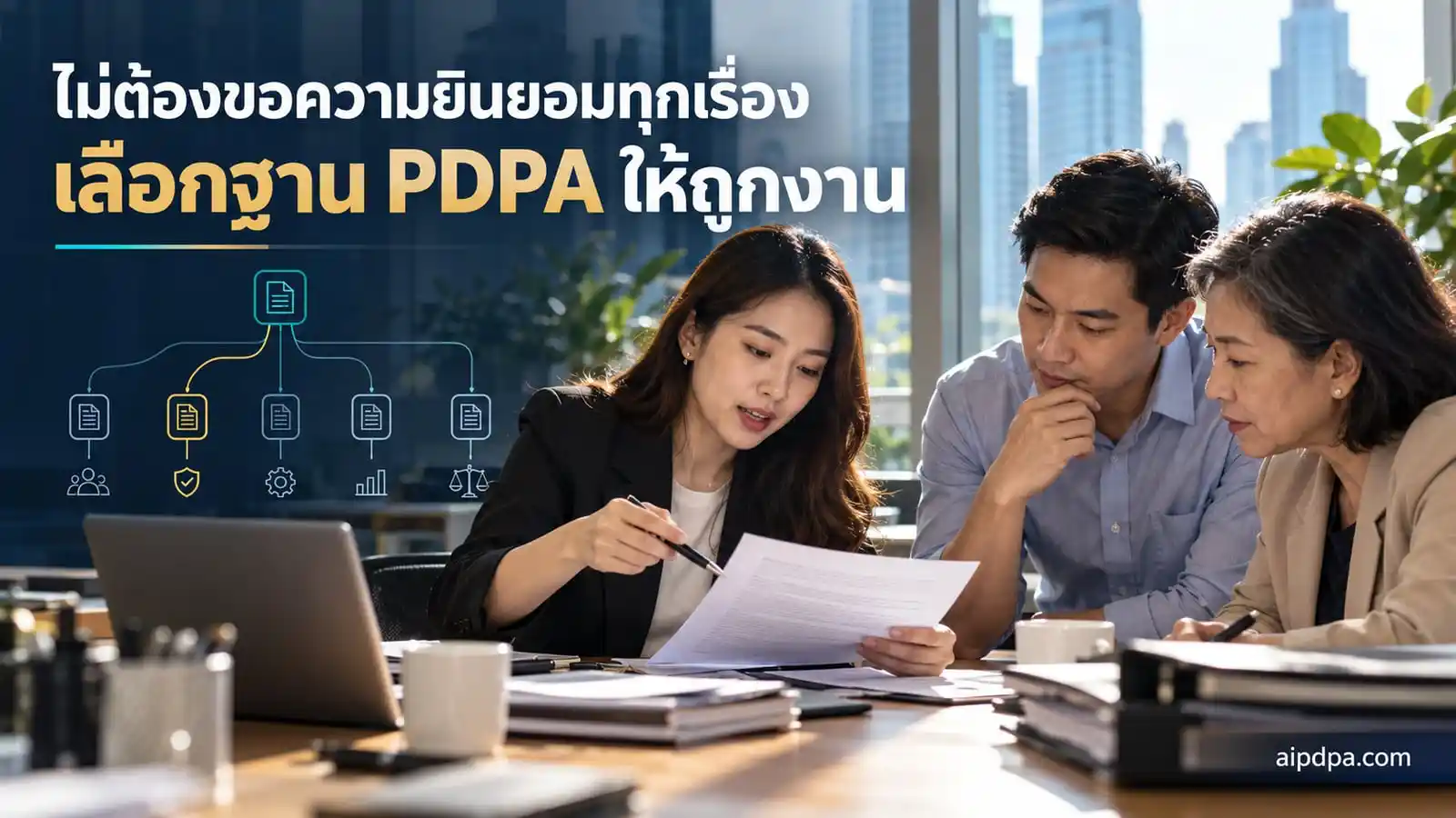An HR and legal team at a Thai company goes through an onboarding form to decide which boxes really need consent.