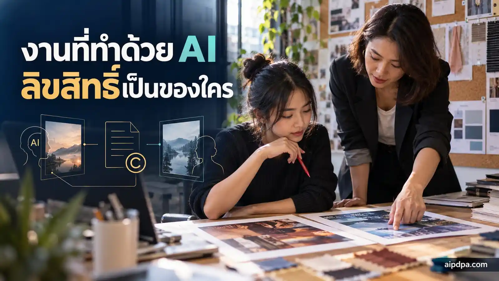 นักออกแบบในเอเจนซีไทยเทียบงานโฆษณาสองชิ้นกับผู้ดูแลลูกค้าก่อนส่งงาน